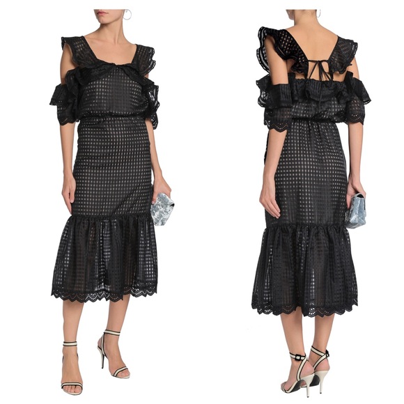 Marissa Webb Kendra Check Organza Midi Dress - Picture 3 of 8